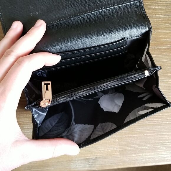 Ted Baker Black Leather Wristlet Wallet Clutch - Picture 8 of 9